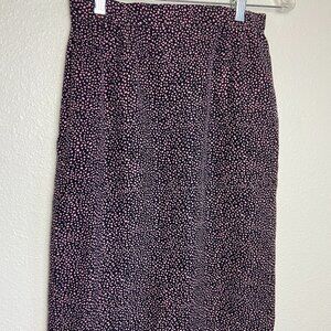 Vintage Silk  Skirt Black Pink Size 4